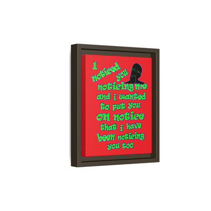 noticed you noticing - framed canvas art (red)