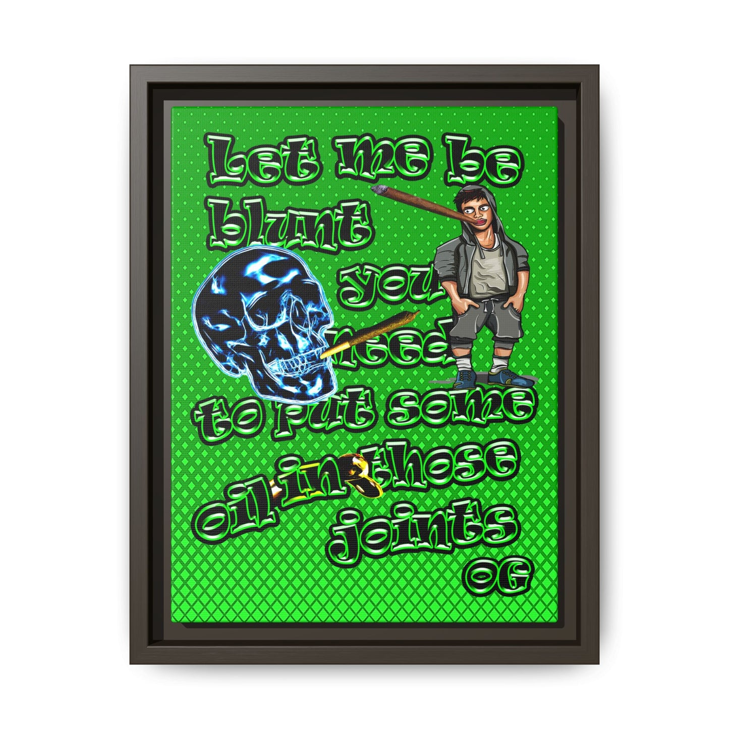 og - framed canvas art (logo green)