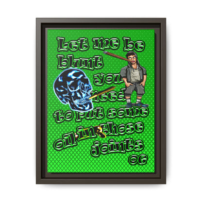 og - framed canvas art (logo green)