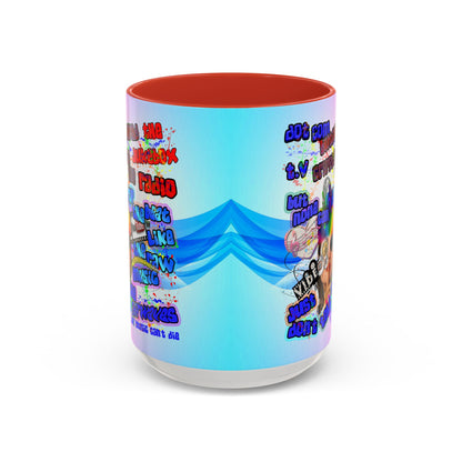 drop the beat - Accent Mug (light blue-pink wave)