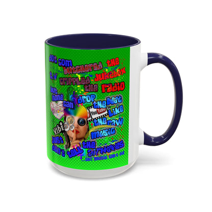 drop the beat - Accent Mug (logo green)