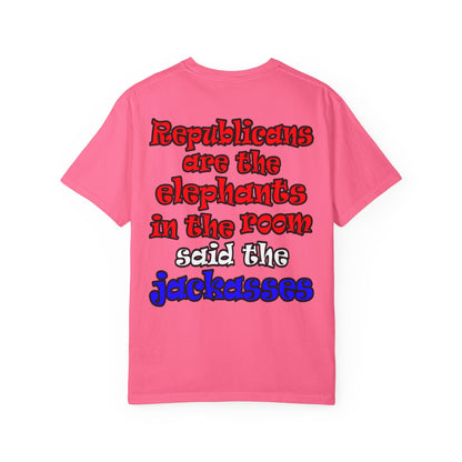 donkeys and elephants - Unisex Garment-Dyed T-shirt