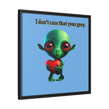 I don't care that your grey - framed canvas art (light blue)