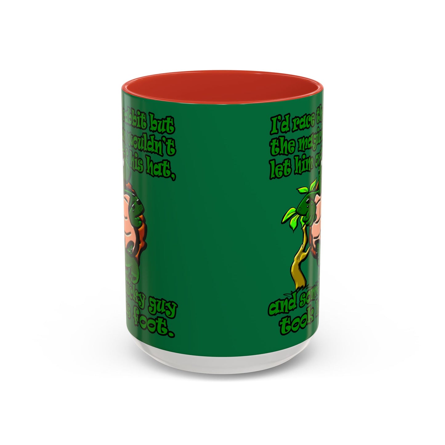 turtle race - Accent Mug (dark green)
