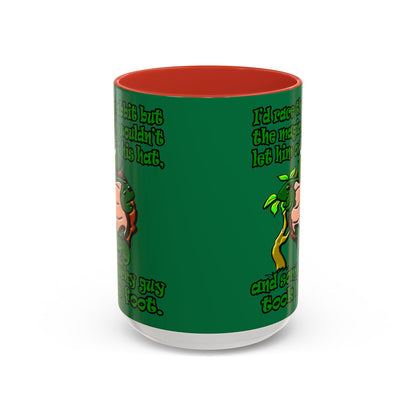 turtle race - Accent Mug (dark green)