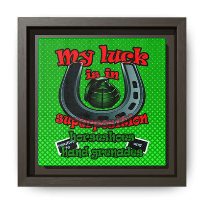 my luck - framed canvas art (logo green)
