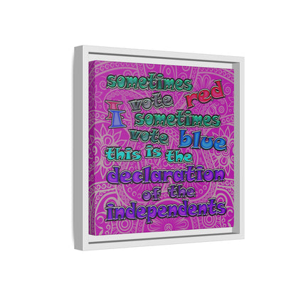 declaration of the independents - framed canvas art (pink swirl)