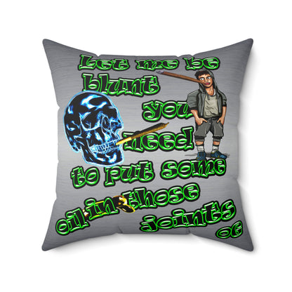 og - Faux Suede Square Pillow - (brushed nickel)