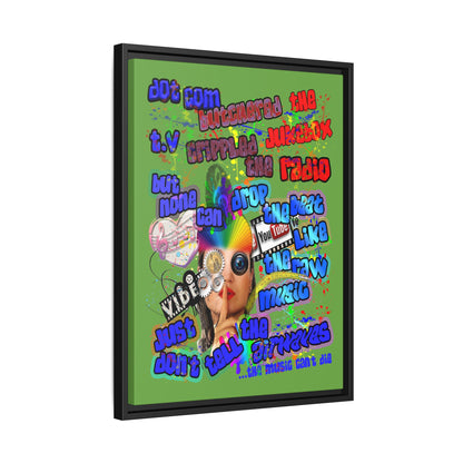 drop the beat - framed canvas art (green)