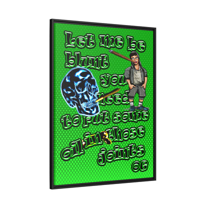 og - framed canvas art (logo green)