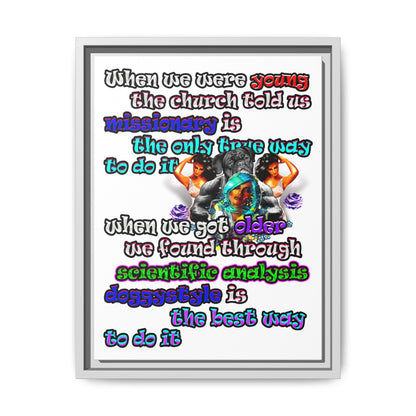 doggystyle - framed canvas art (white)