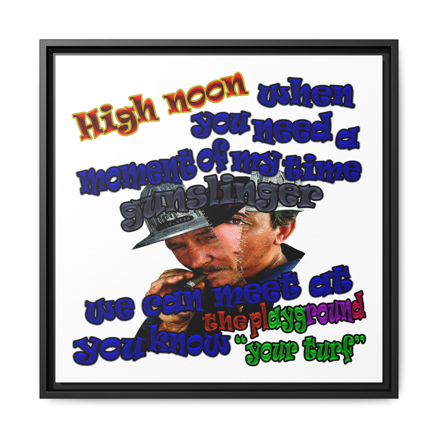high noon - framed canvas art (white)