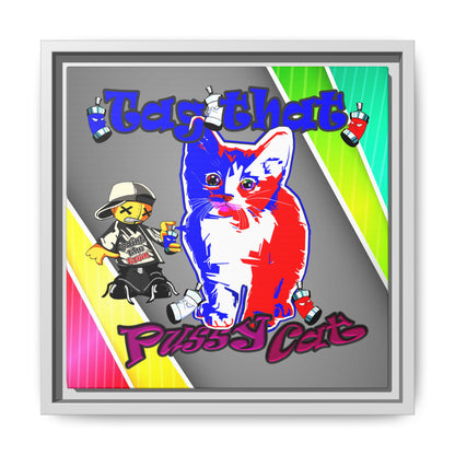 tag that - framed canvas art (rainbow split)