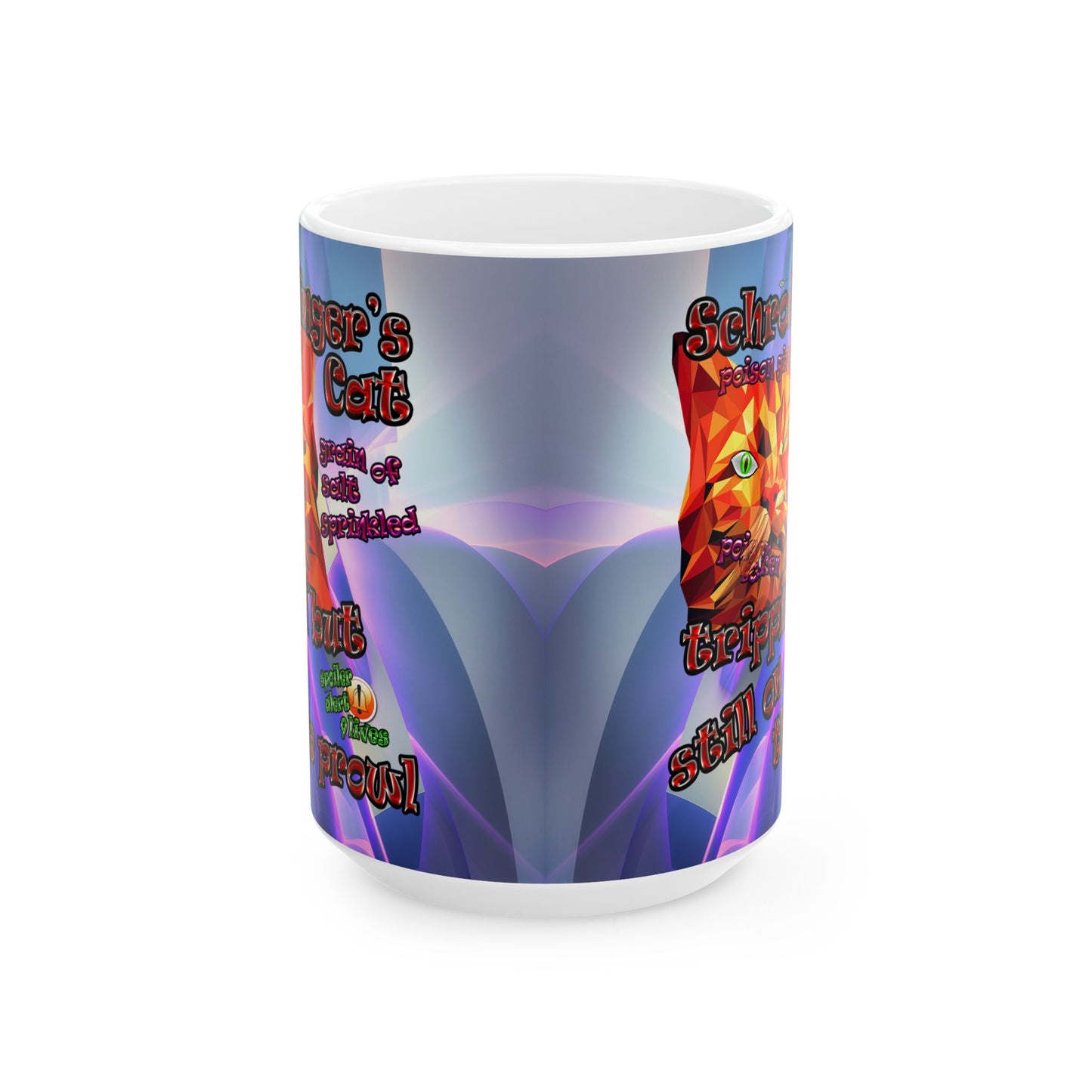 schrodinger's cat - White Mug (grey-pink wave)