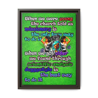doggystyle - framed canvas art (green turf)
