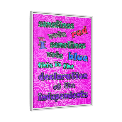 declaration of the independents - framed canvas art (pink swirl)