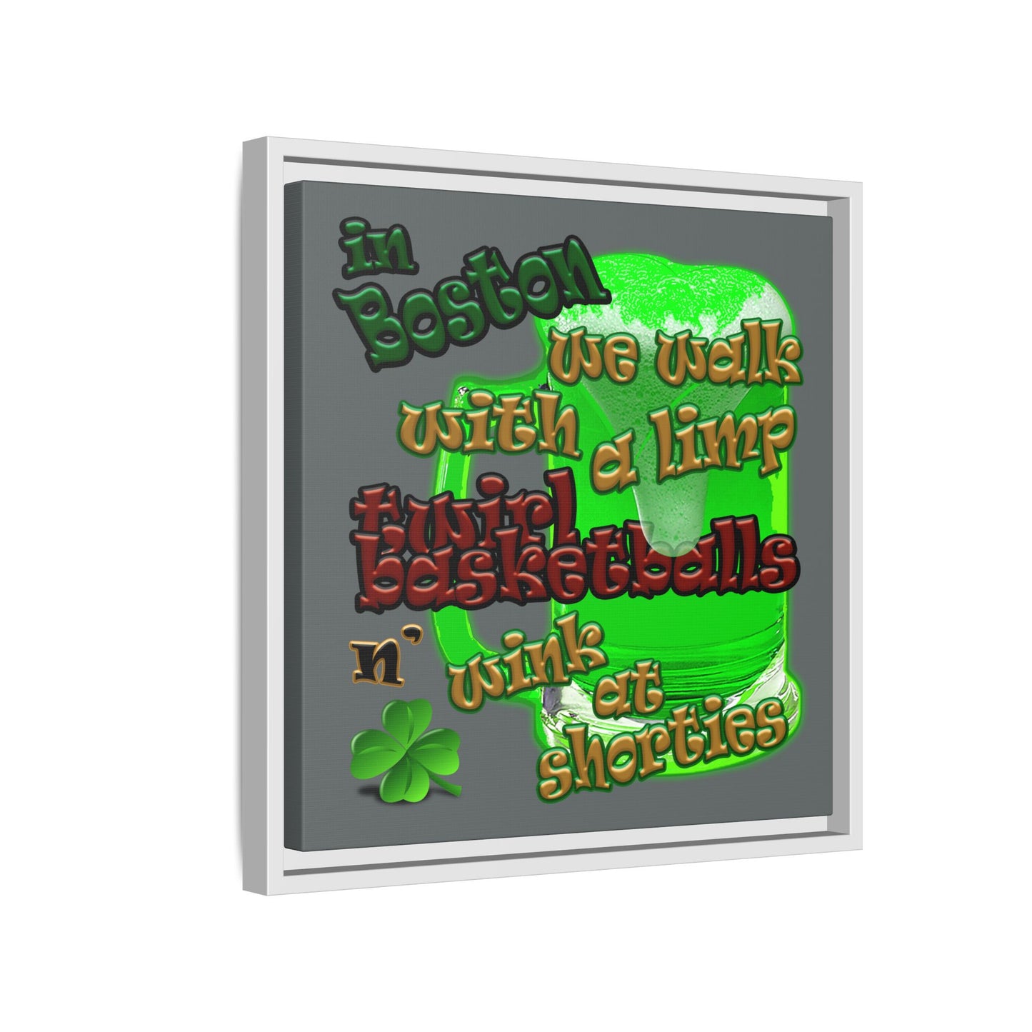 celtics logo - framed canvas art (dark grey)
