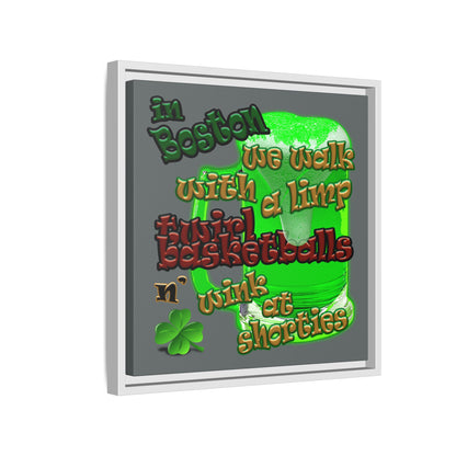 celtics logo - framed canvas art (dark grey)