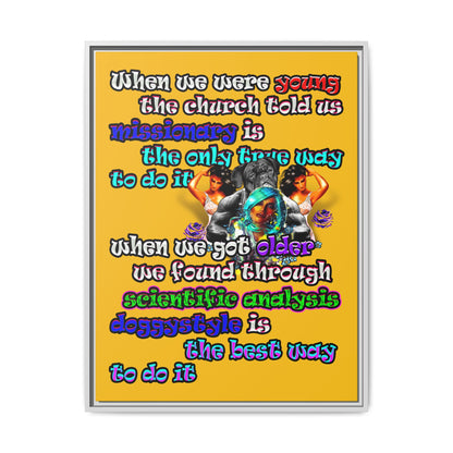 doggystyle - framed canvas art (yellow)