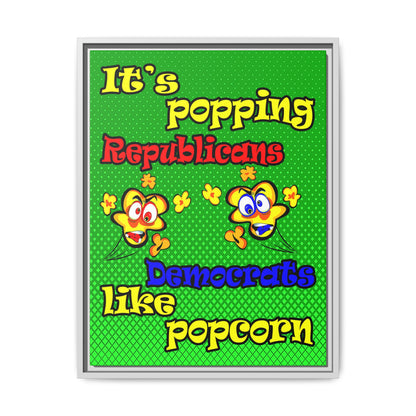 popping like popcorn - framed canvas art (logo green)