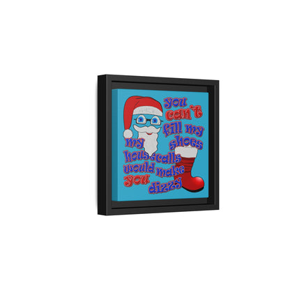 santa's shoes - framed canvas art (turquoise)
