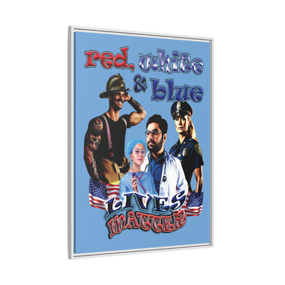rw&b lives matter - framed canvas art (light blue)