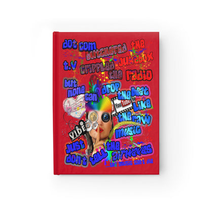 drop the beat - journal-lined (dark red)