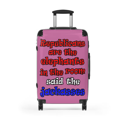 donkeys and elephants - Suitcase (light pink)