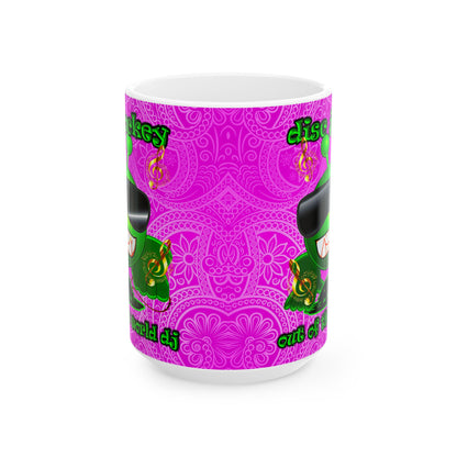 disc jockey - White Mug (pink swirl)