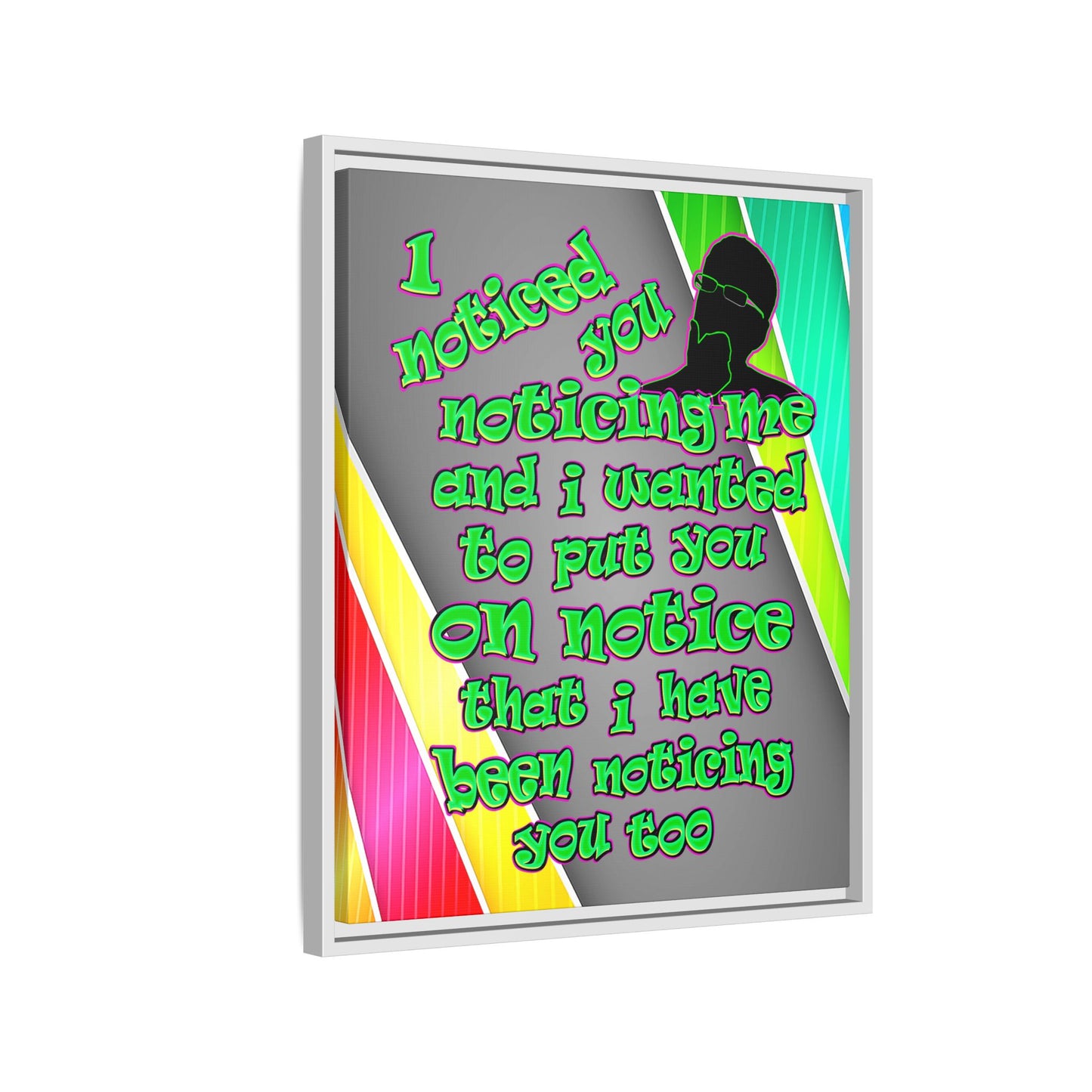 noticed you noticing - framed canvas art (rainbow split)