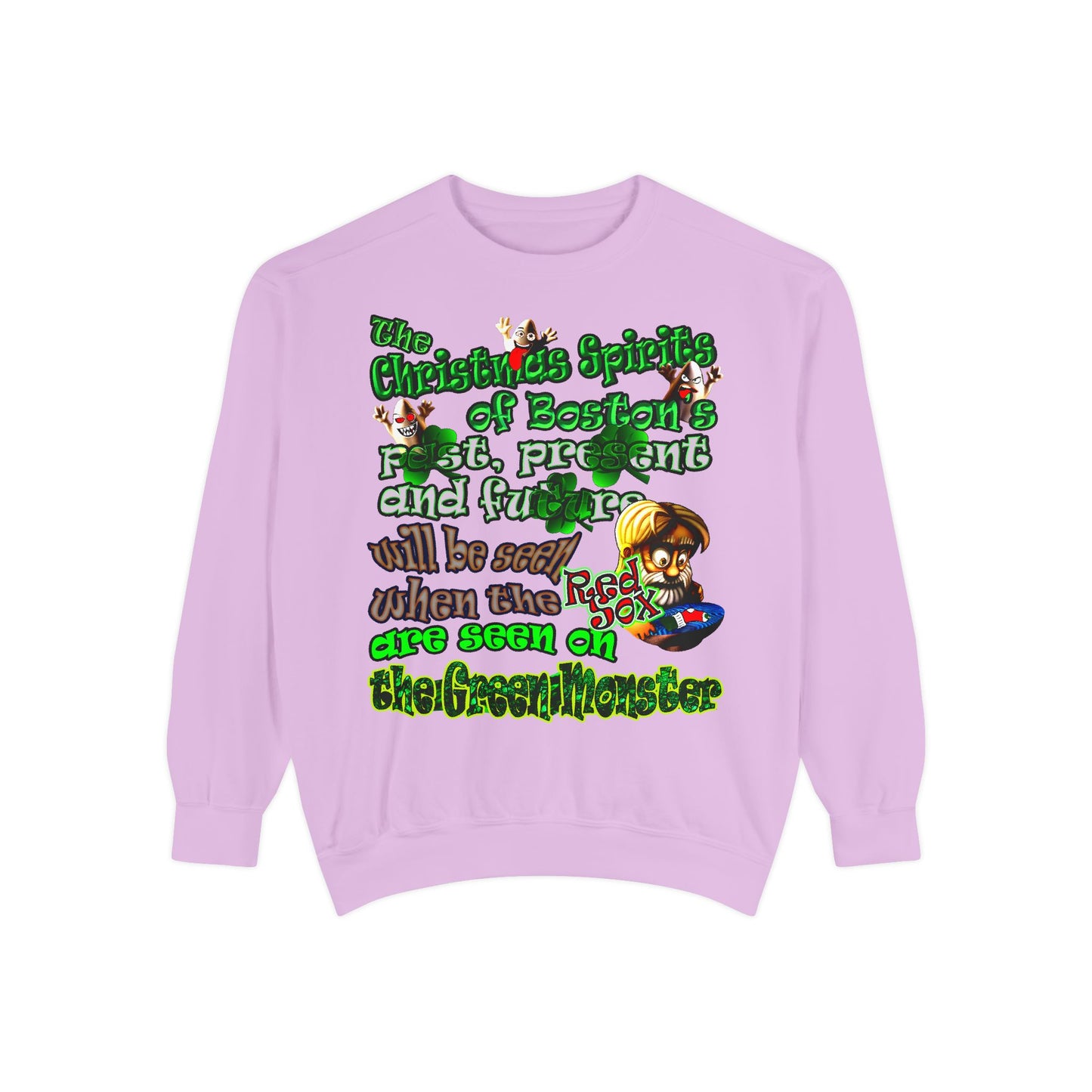 christmas spirits of boston - Unisex Garment-Dyed Sweatshirt