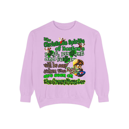 christmas spirits of boston - Unisex Garment-Dyed Sweatshirt