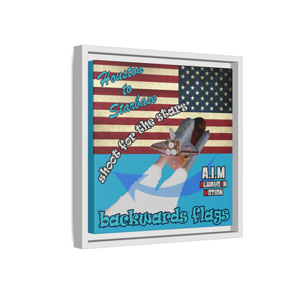 shoot for the stars - framed canvas art (turquoise)