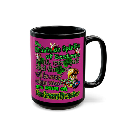christmas spirits of boston - Black Mug (pink)