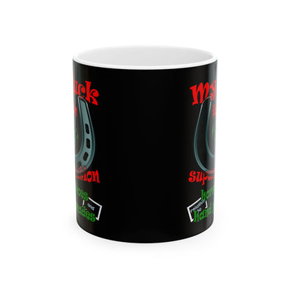 my luck - White Mug (black)