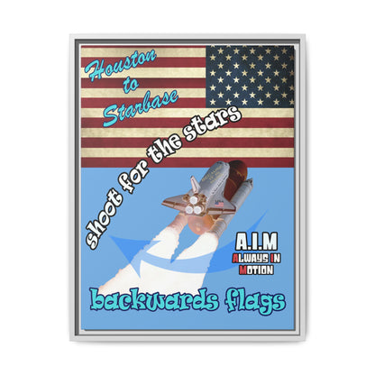 shoot for the stars - framed canvas art (light blue)