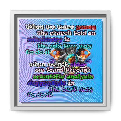 doggystyle - framed canvas art (light blue-purple wave)