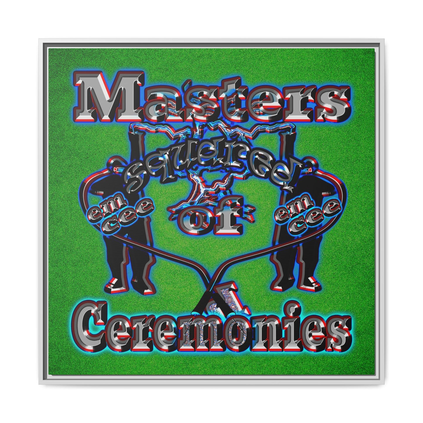 em cee squared - framed canvas art (green turf)
