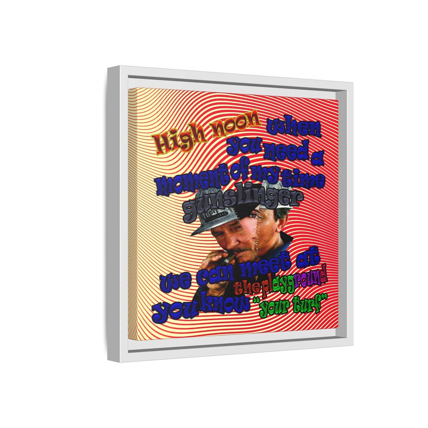 high noon - framed canvas art (yellow-orange wave)