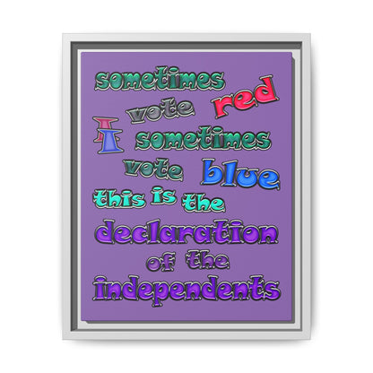 declaration of the independents - framed canvas art (light purple)