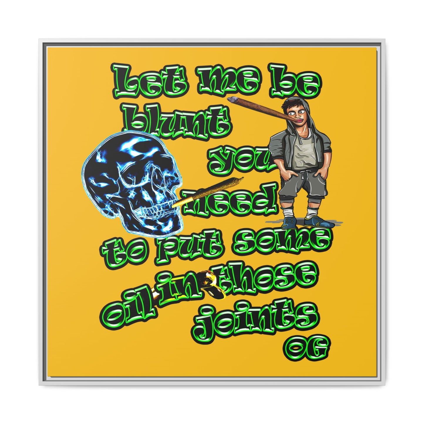 og - framed canvas art (yellow)