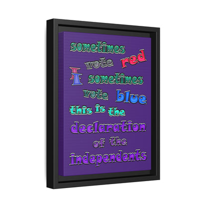 declaration of the independents - framed canvas art (purple)
