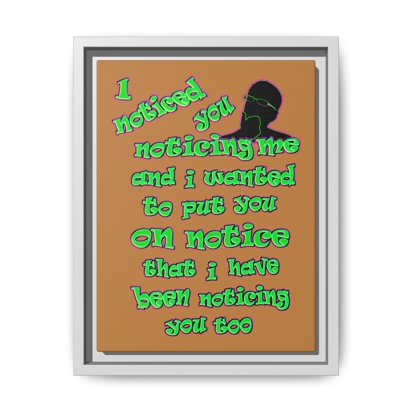 noticed you noticing - framed canvas art (light brown)