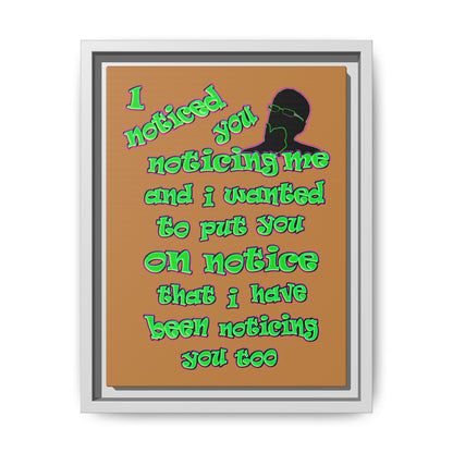 noticed you noticing - framed canvas art (light brown)