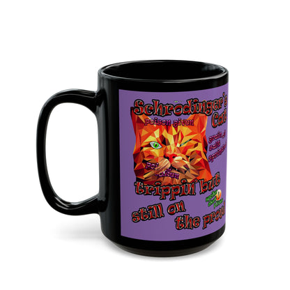 schrodinger's cat - Black Mug (light purple)
