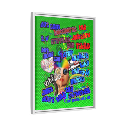 drop the beat - framed canvas art (logo green)