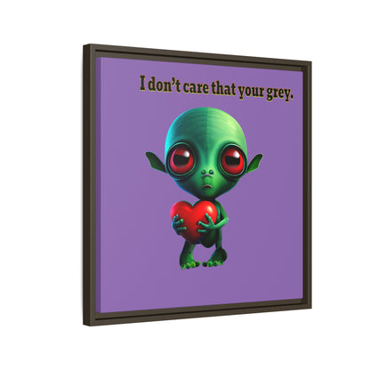 I don't care that your grey - framed canvas art (light purple)