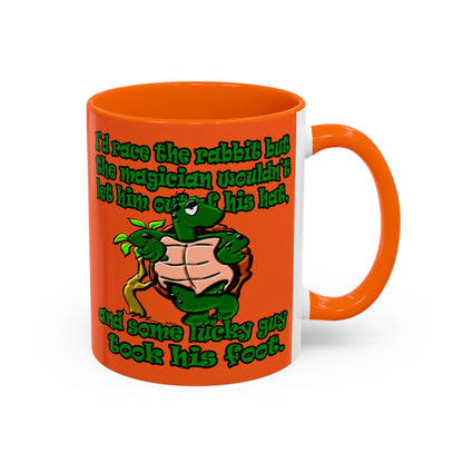 turtle race - Accent Mug (orange)
