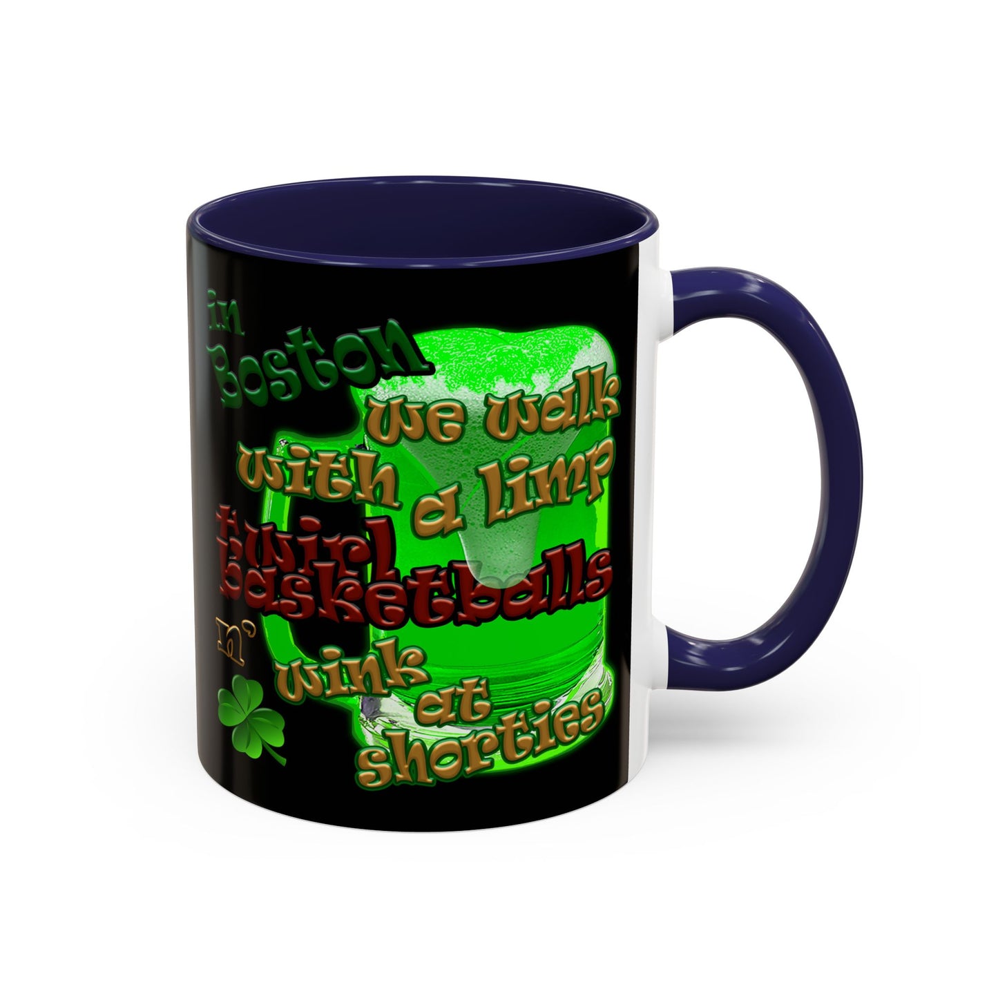 celtics logo - Accent Mug (black)