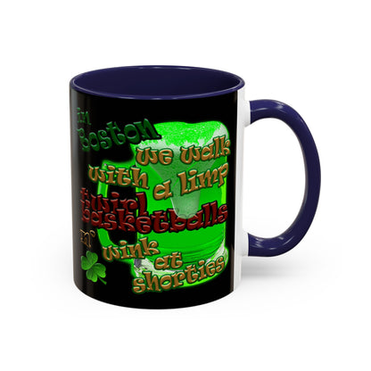 celtics logo - Accent Mug (black)